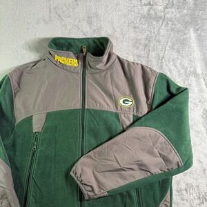 NFL Team Apparel Packers Fleece Jacket Full Zip NFL Football Green Size L